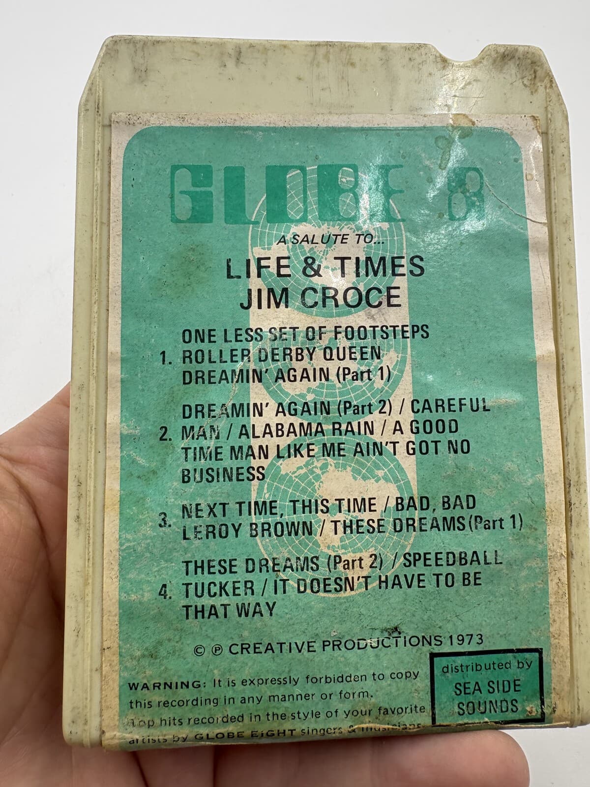 1973 Globe 8 Life & Times Jim Croce Tribute Soundalike 8-Track Untested
