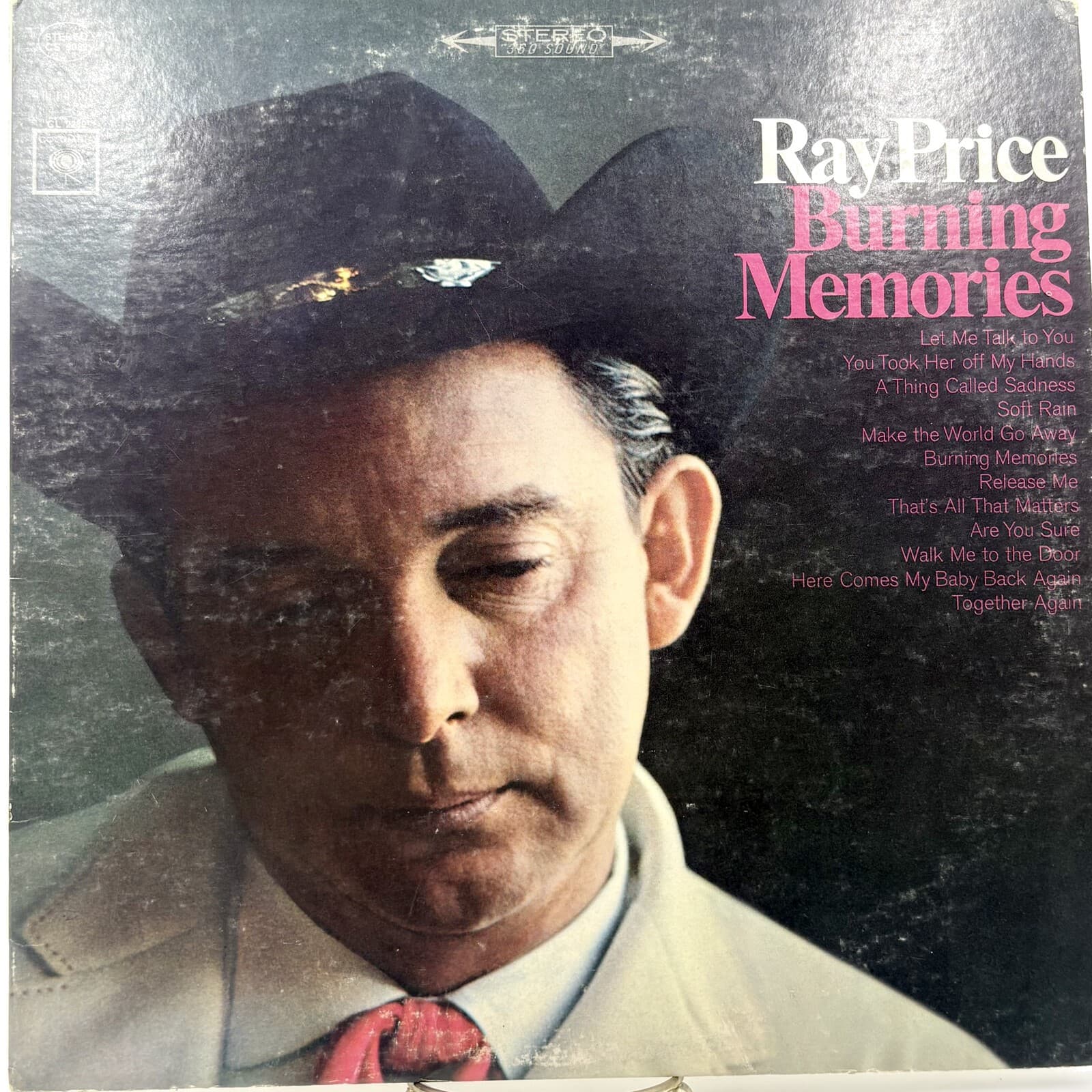 Ray Price Burning Memories LP Columbia CS 9089 Stereo 1964 Country Vinyl