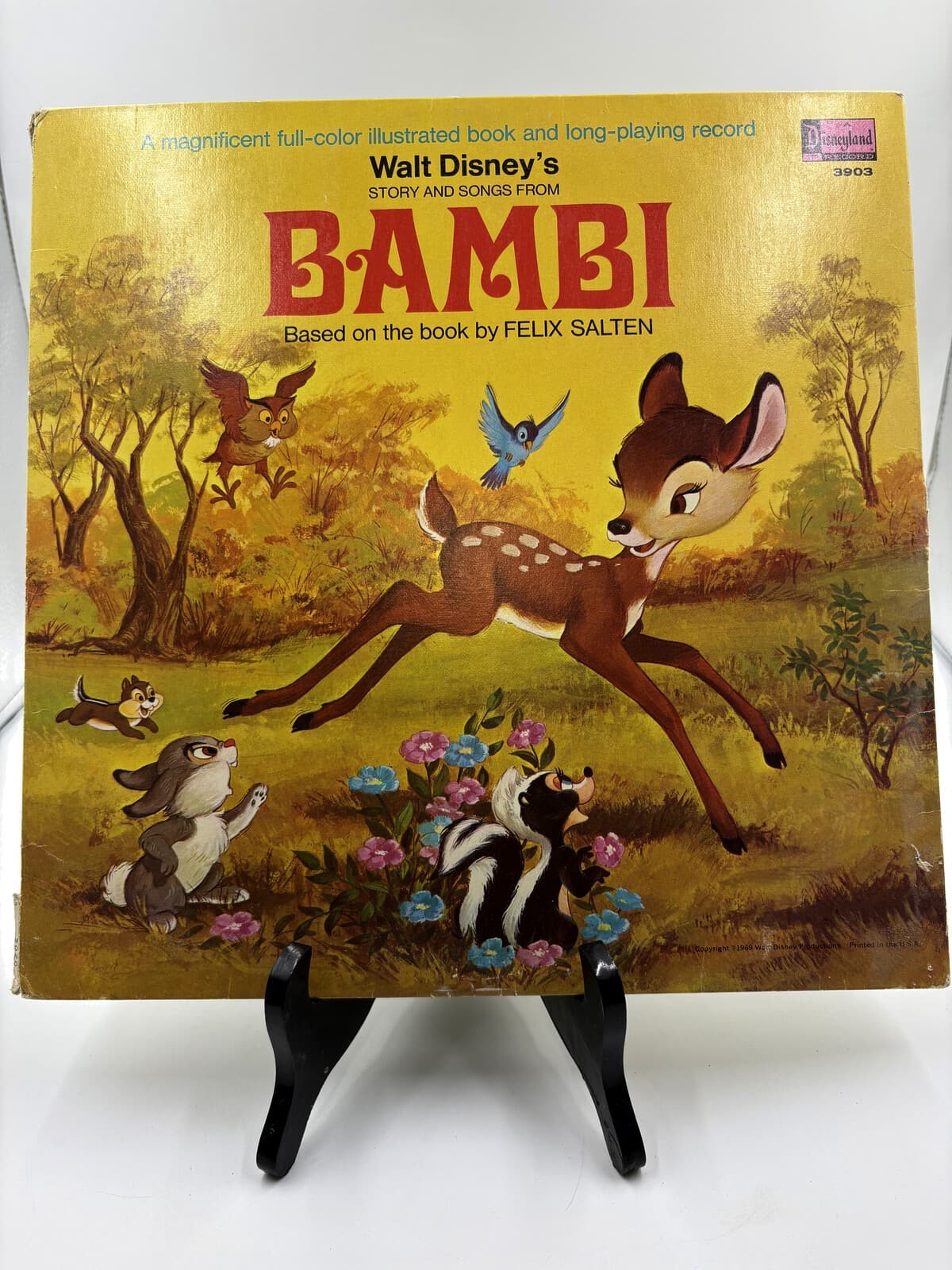 Walt Disney's Bambi Story and Songs LP Book Disneyland 3903 1969