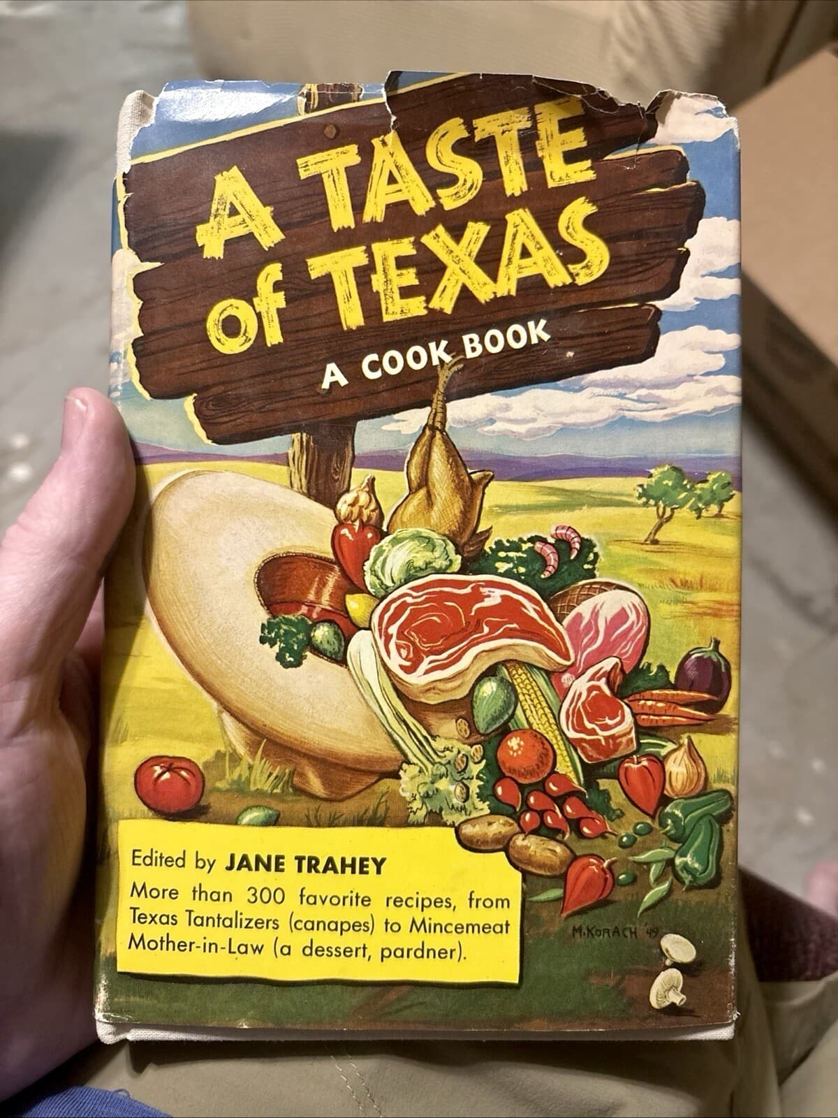A Taste of Texas Cookbook Jane Trahey 1949 Random House Hardcover DJ