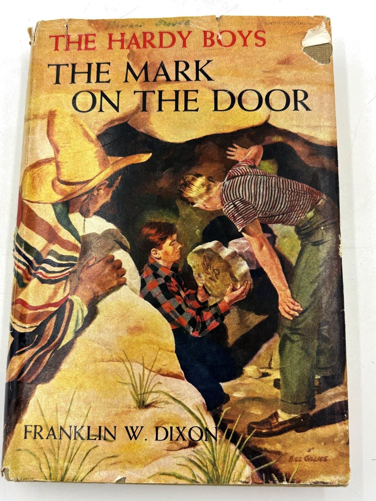 Hardy Boys #13 The Mark on the Door HC DJ 1950s Reprint G&D