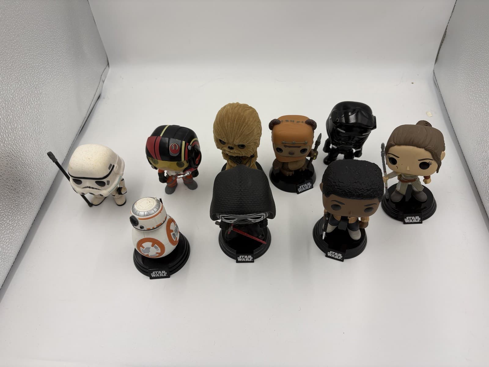 Star Wars Funko Pop Lot 9 Loose Figures Kylo Ren Rey BB-8 Flock Chewbacca More