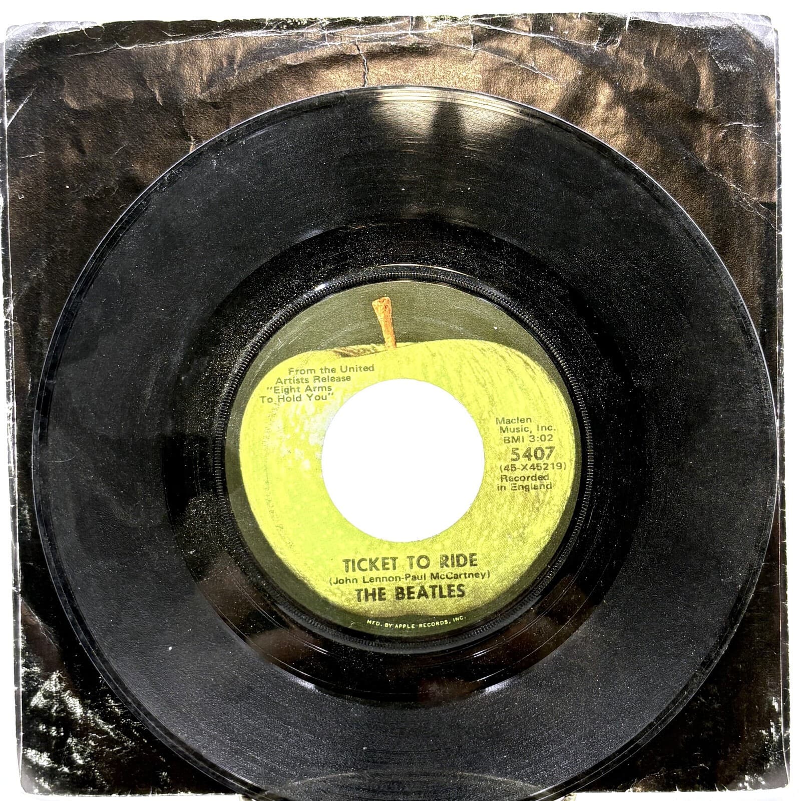 The Beatles Ticket To Ride / Yes It Is Apple 5407 7in 45 RPM Vinyl