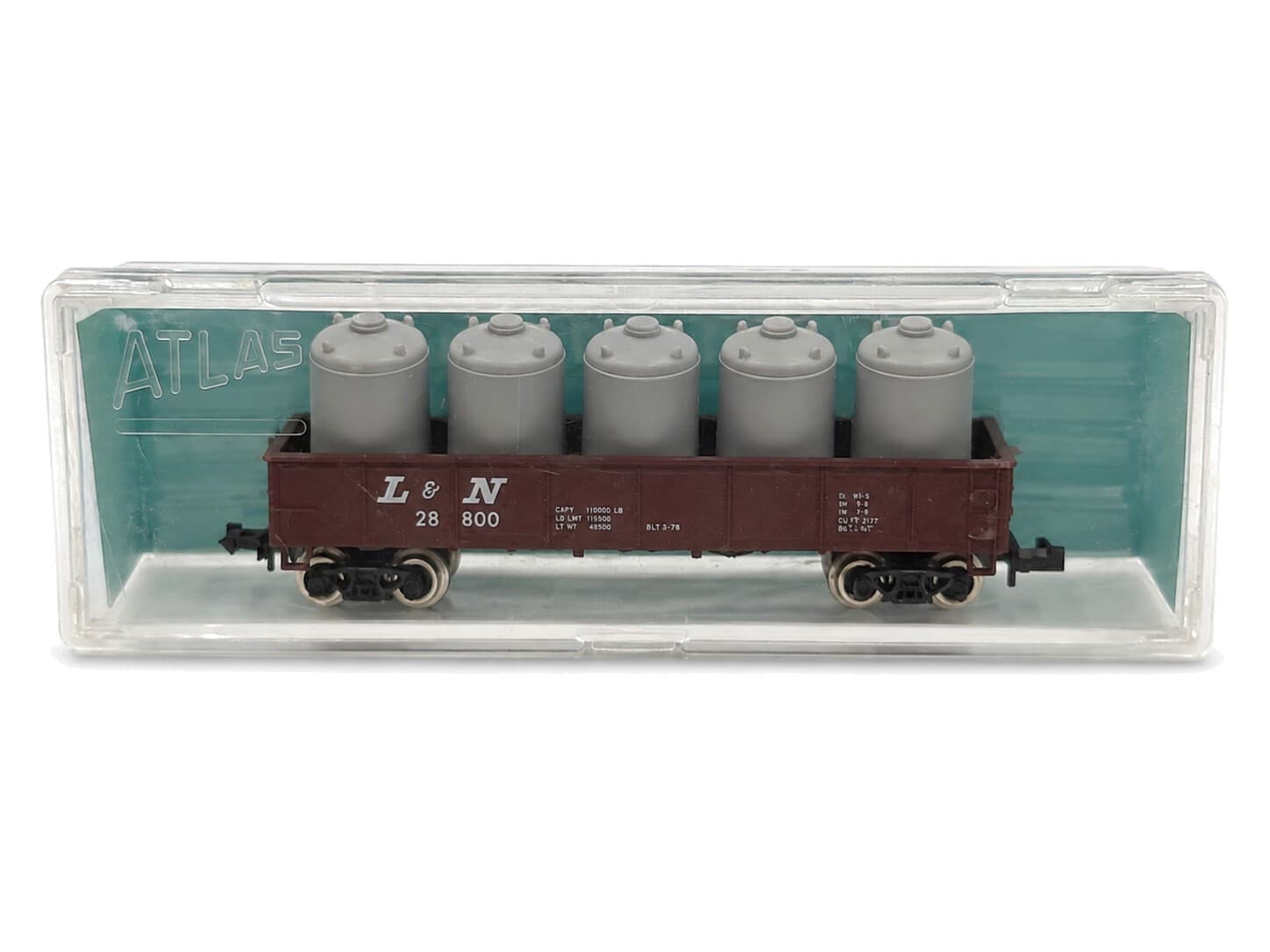 Atlas N Scale Freight Car Lot L&N 28800 Gondola & Military Boxcar