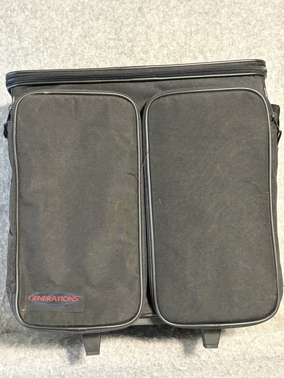 Generations Rolling Scrapbook Craft Tote Black Telescoping Handle