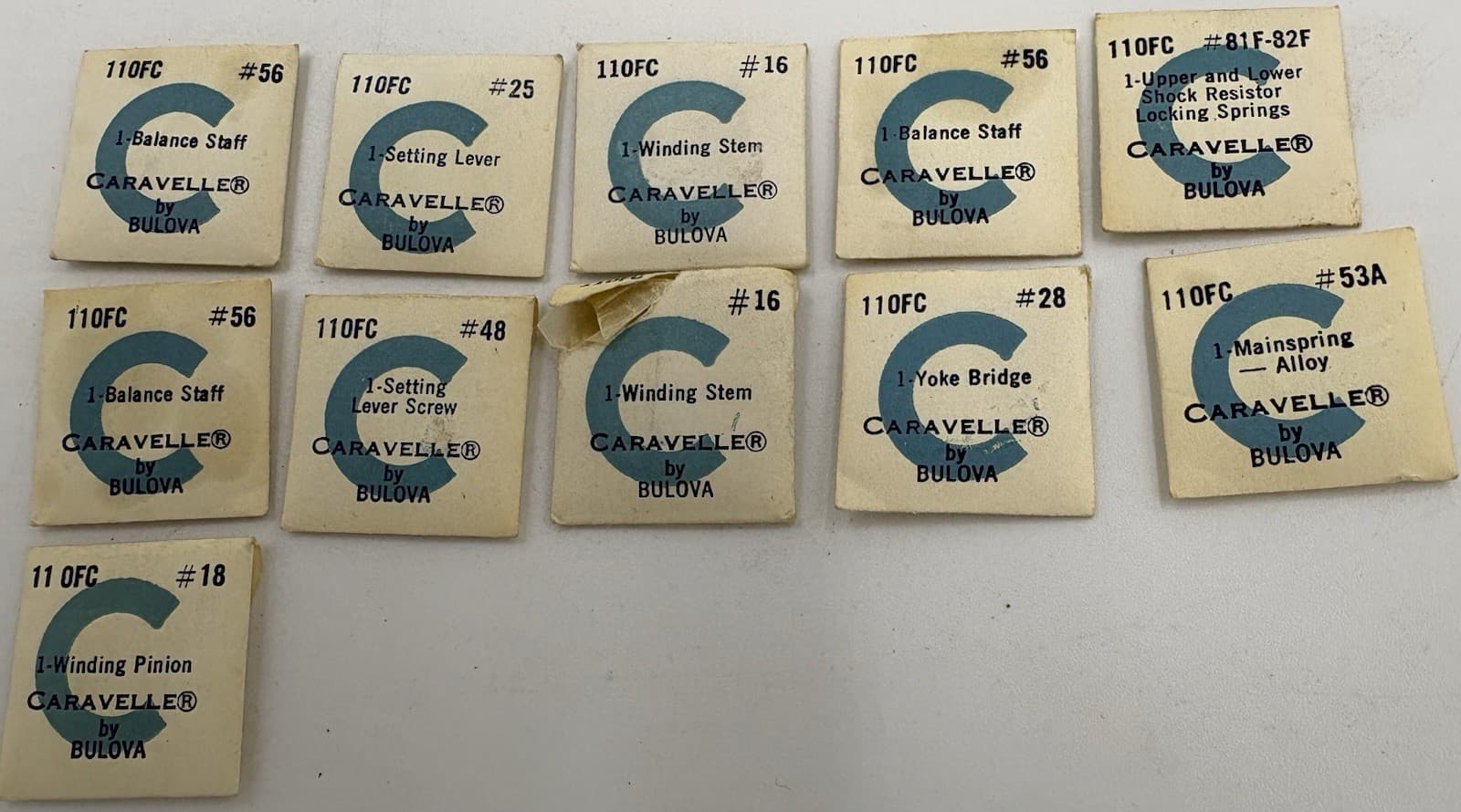 Bulova Caravelle Watch Parts - 110FC Caliber - See Images - SEALED Packets