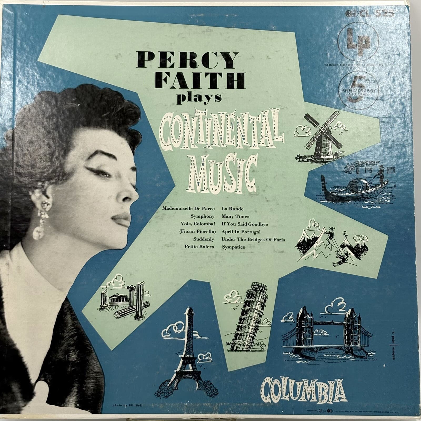 Percy Faith Plays Continental Music Columbia CL 525 Mono LP 1953