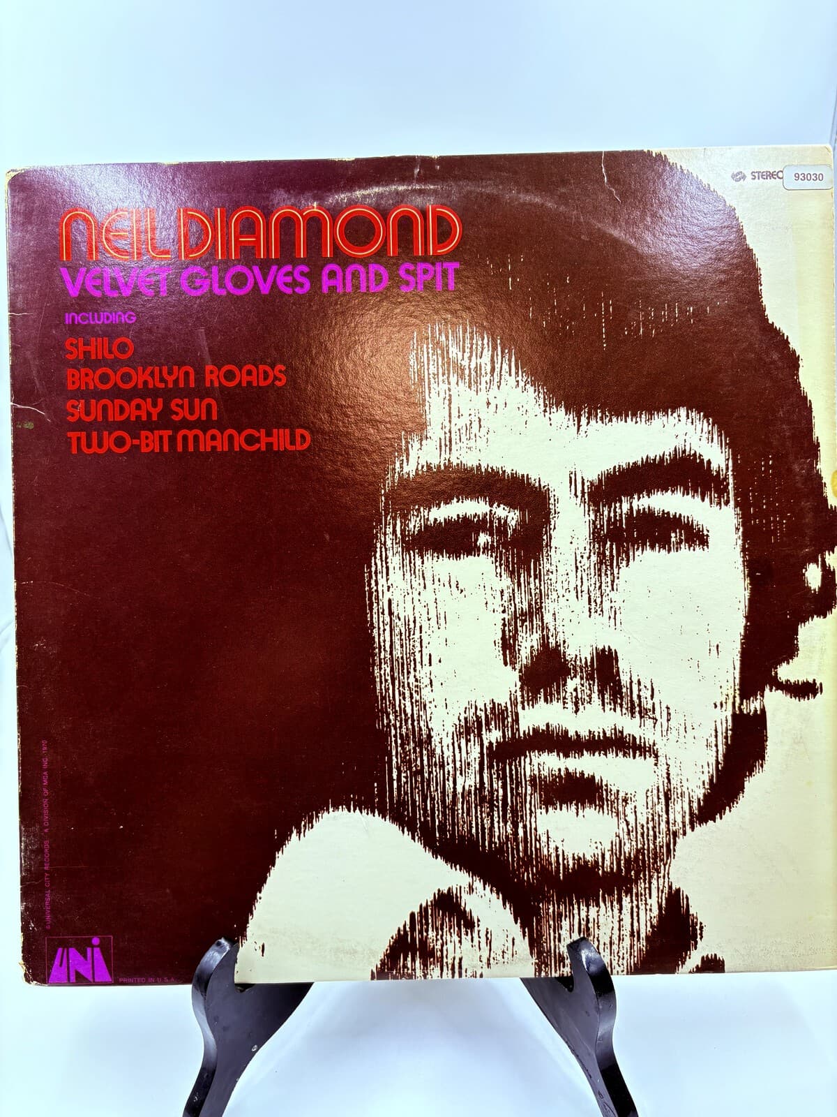 Neil Diamond Velvet Gloves And Spit LP Vinyl UNI 73030-N 1970 Reissue