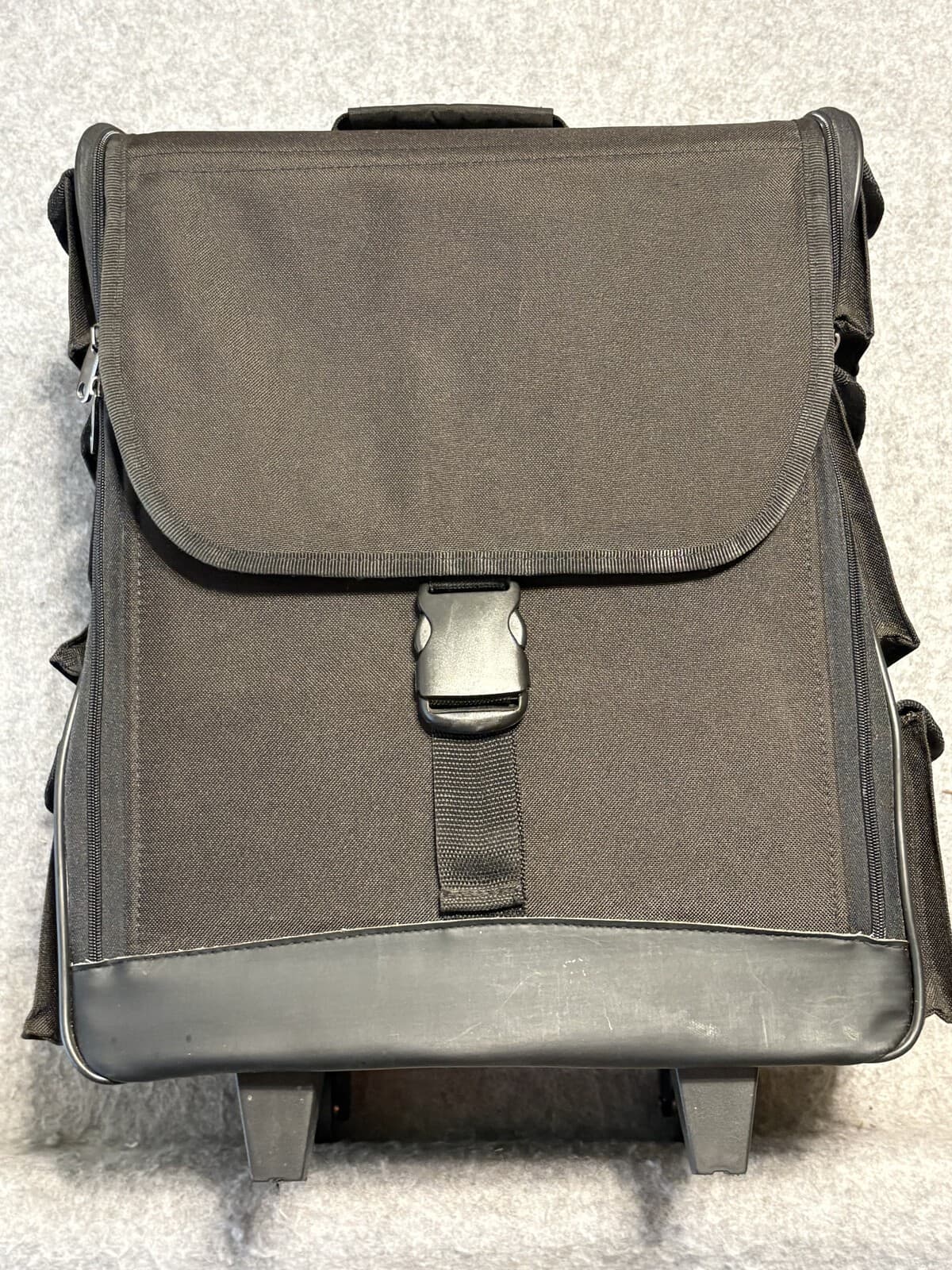 Black Rolling Scrapbooking Craft Tote Organizer w/ Wheels Telescoping Handle