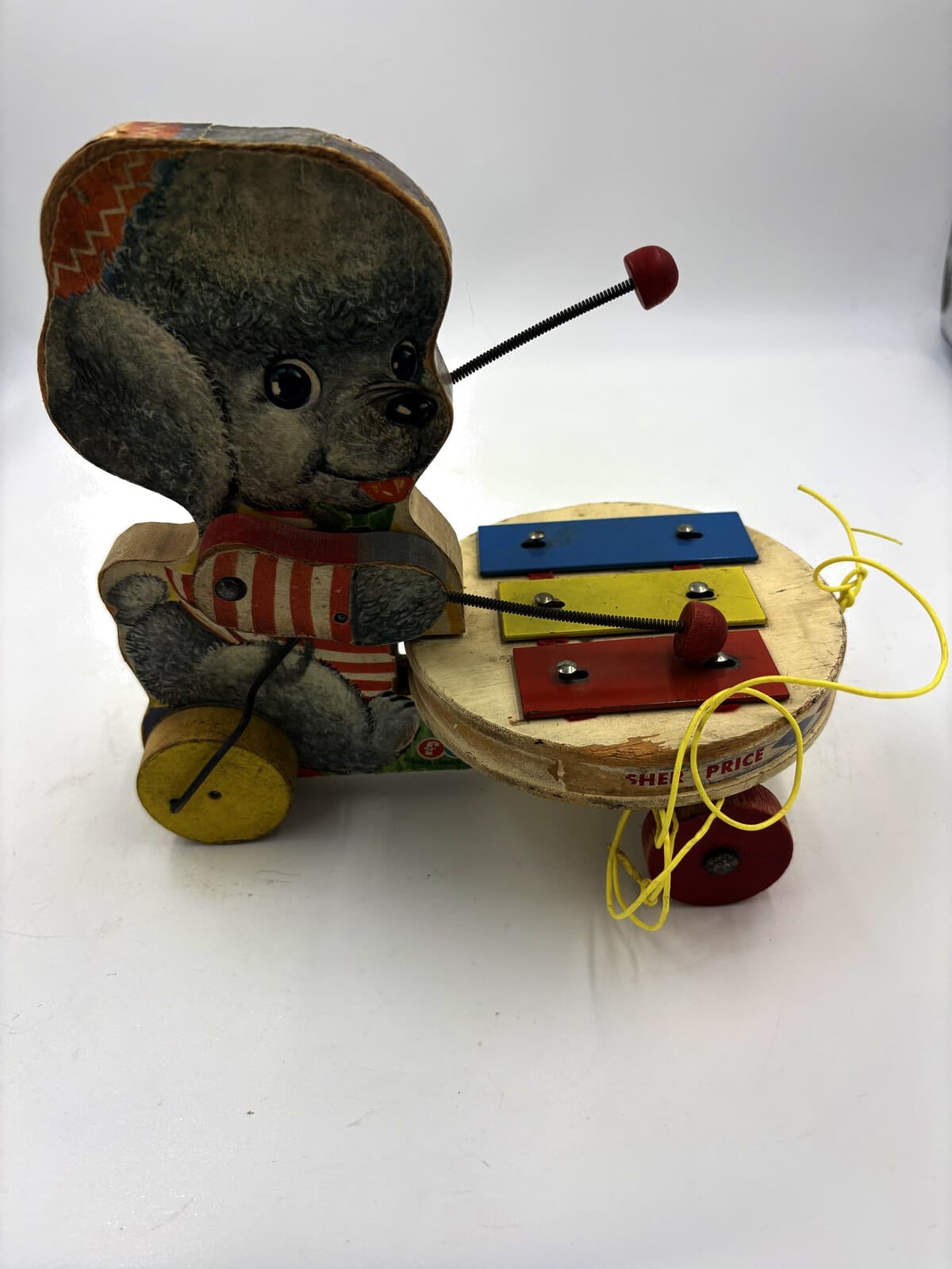 Vintage Fisher-Price #739 Poodle Zilo Pull Toy Xylophone 1962
