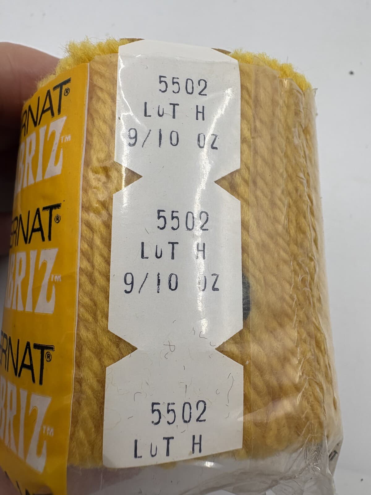 Lot of 2 Bernat Tabriz Pre-Cut Latch Hook Rug Yarn 5502 Yellow Gold
