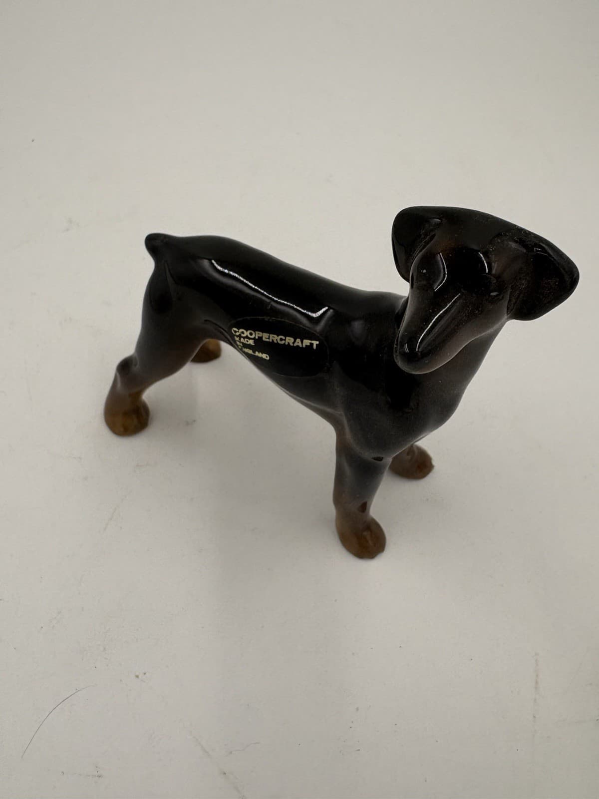 Vintage Coopercraft Dobermann Pinscher Figurine Ceramic Dog England