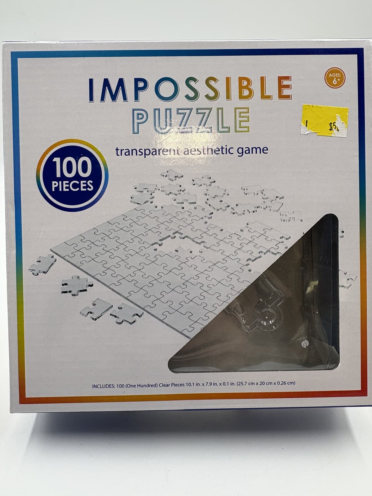 Five Below Impossible Puzzle Transparent Aesthetic Game 100-Piece Clear