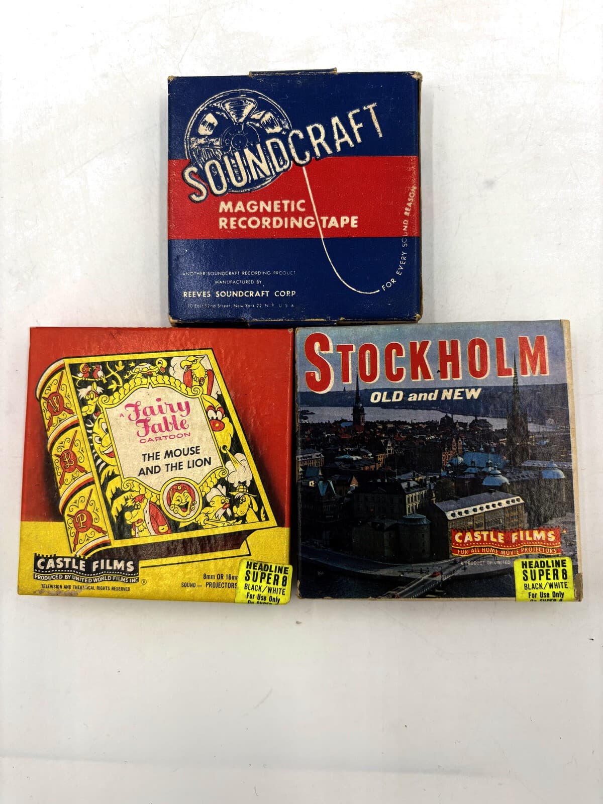 Vintage Castle Films Super 8 Lot Mouse & Lion Stockholm + Soundcraft Untested