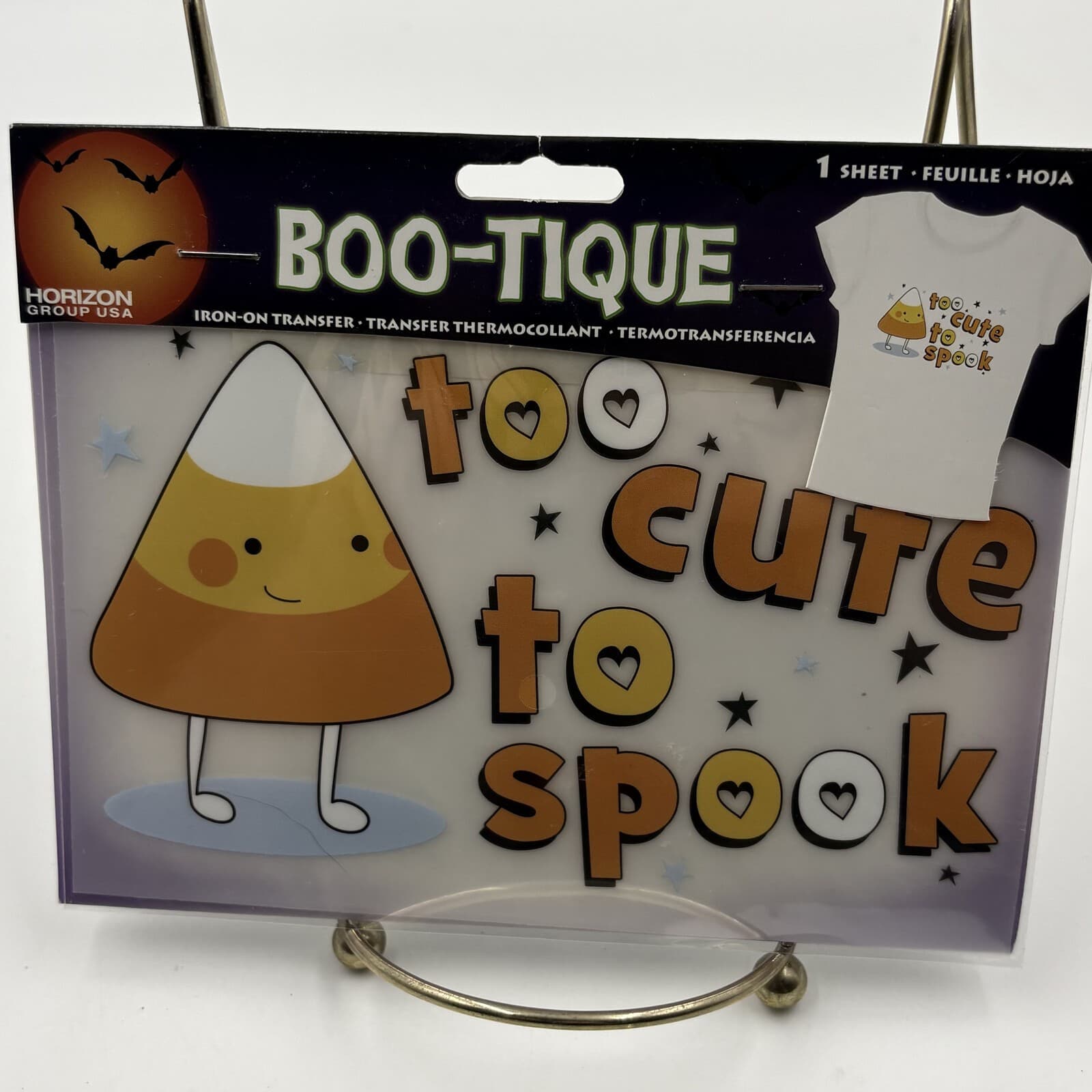 Boo-Tique Too Cute to Spook Candy Corn Iron-On Transfer Horizon Group