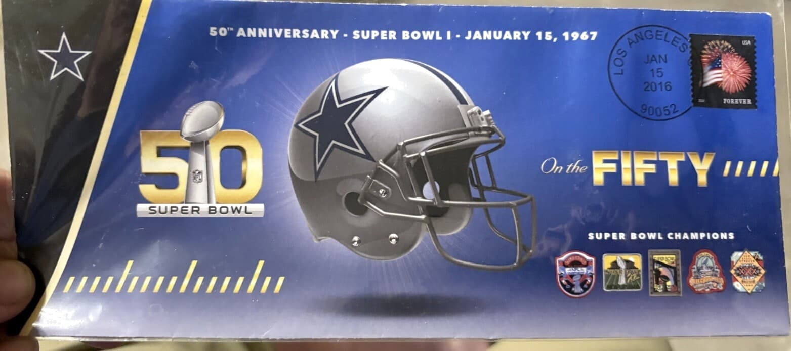 Dallas Cowboys Super Bowl 50 On The Fifty Commemorative Envelope 2016