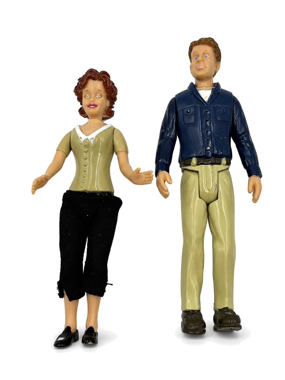 Vintage 1971 Plastic Family Figures Man Woman 7-8 Inch Lot of 2