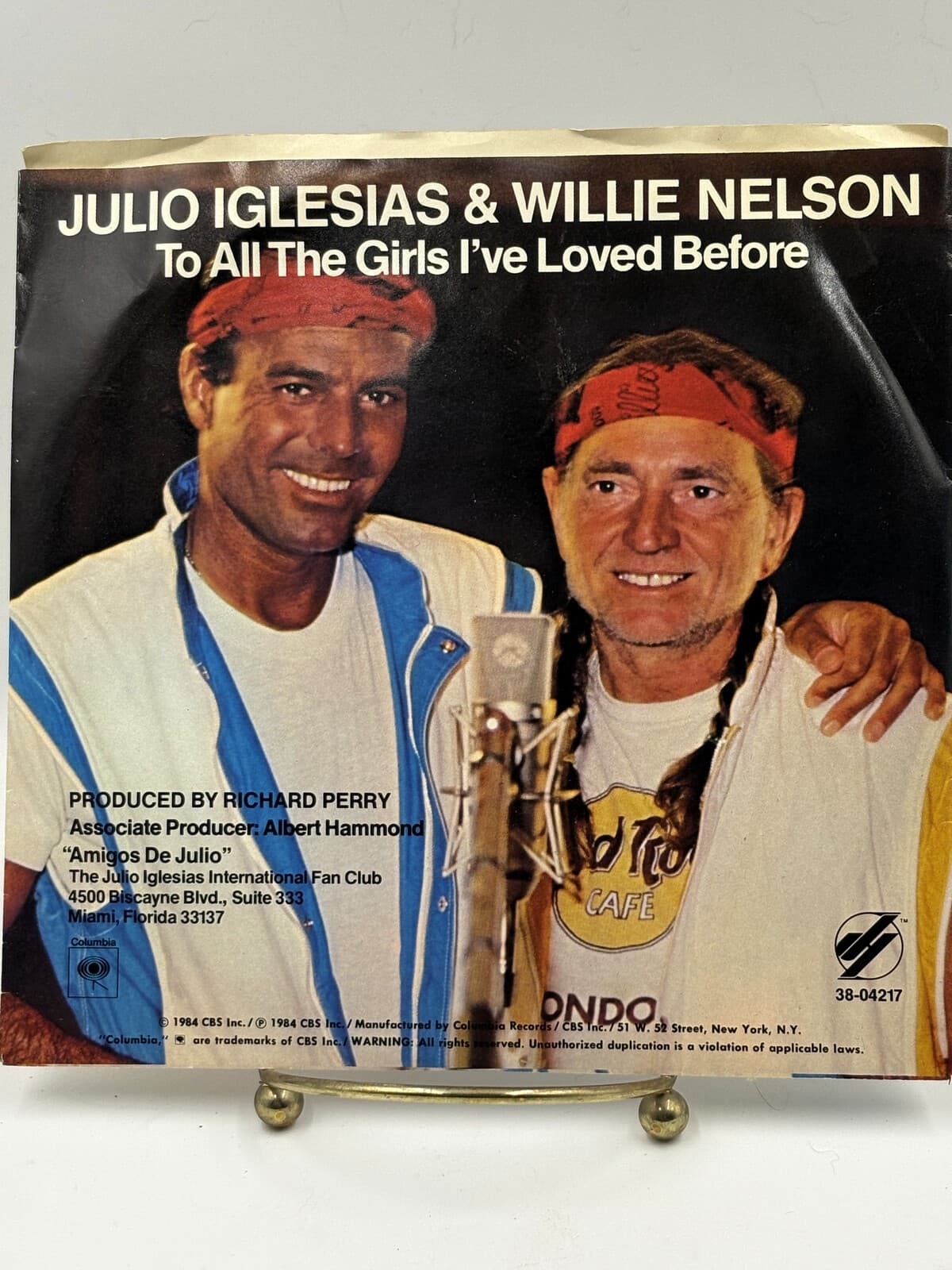 Julio Iglesias & Willie Nelson To All The Girls 45 RPM 38-04217
