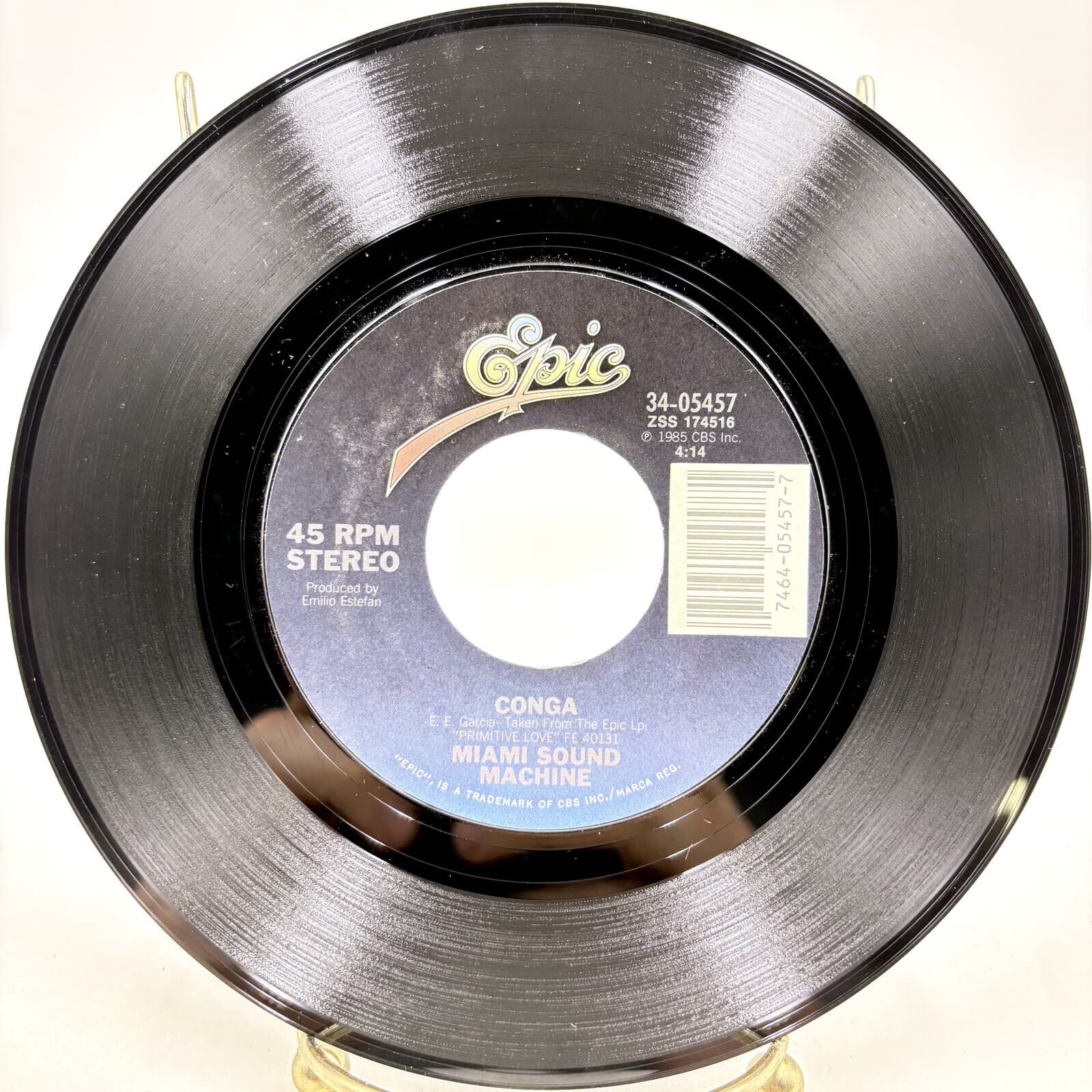Miami Sound Machine Conga 1985 Epic 34-05457 7" 45 RPM Single