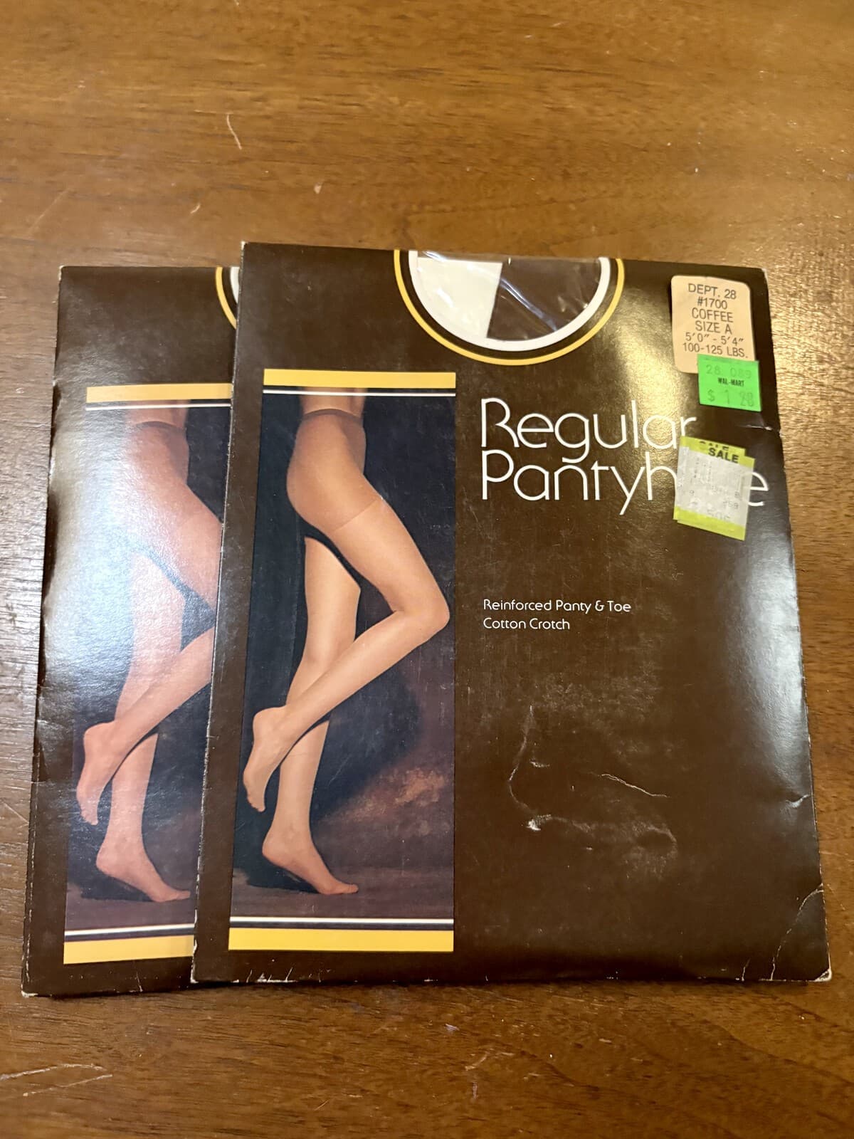 Vintage Lot 2 Regular Pantyhose Coffee Size A #1700 NOS