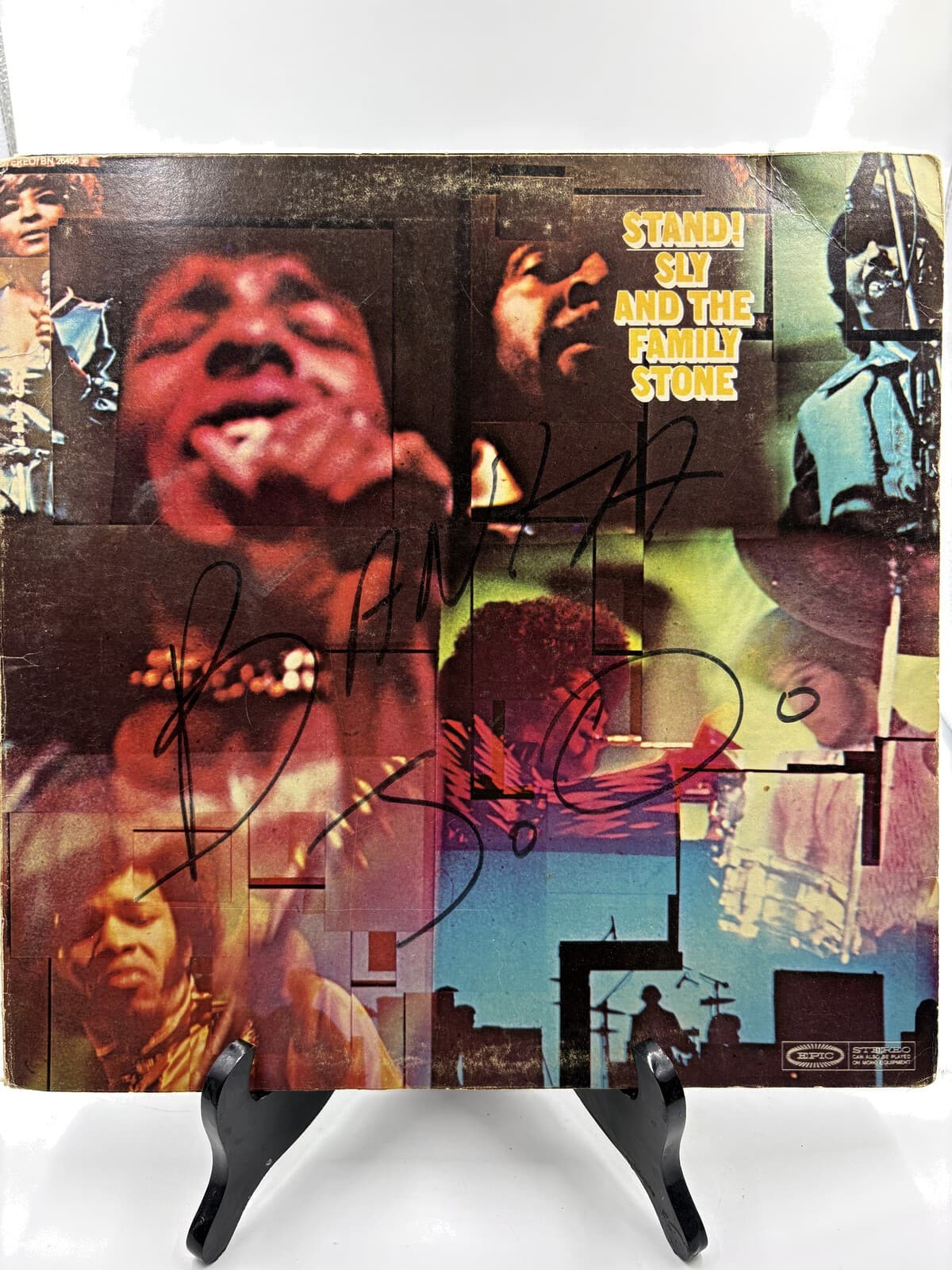 Sly & The Family Stone Stand! LP Jacket Signed No COA. No record.