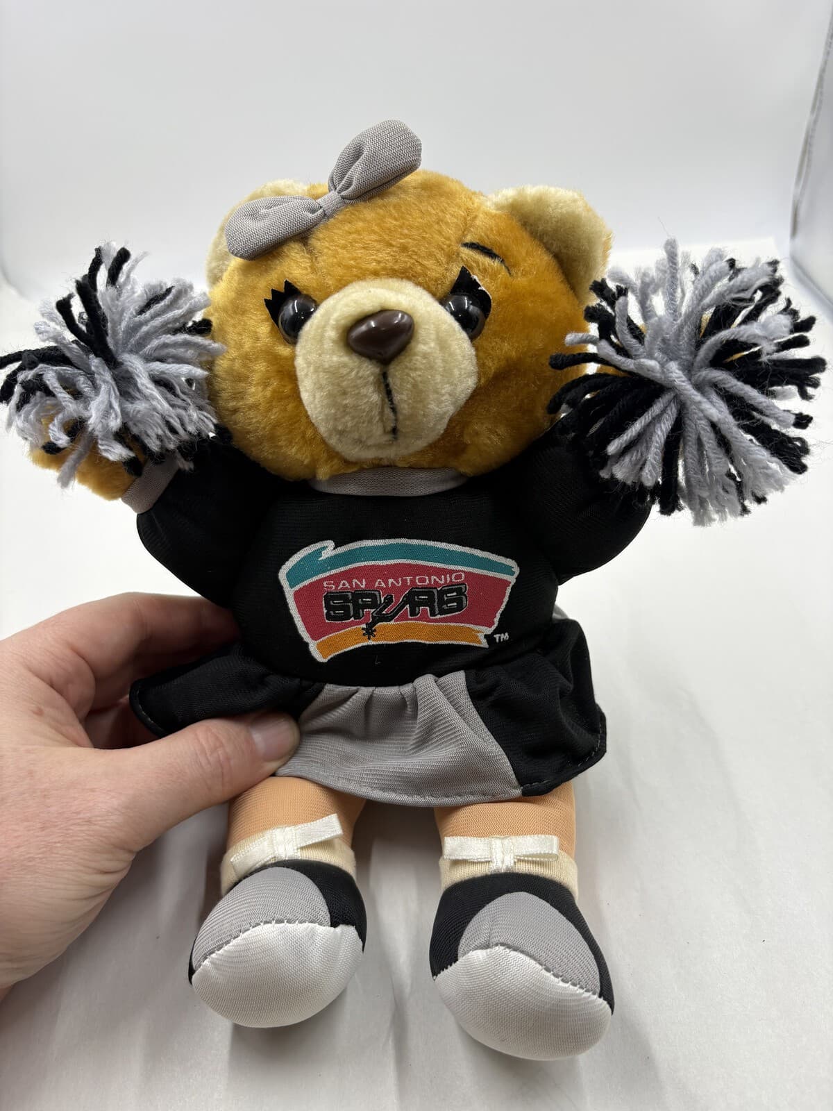Vintage 1994 San Antonio Spurs Cheerleader Bear Plush Play by Play 10"