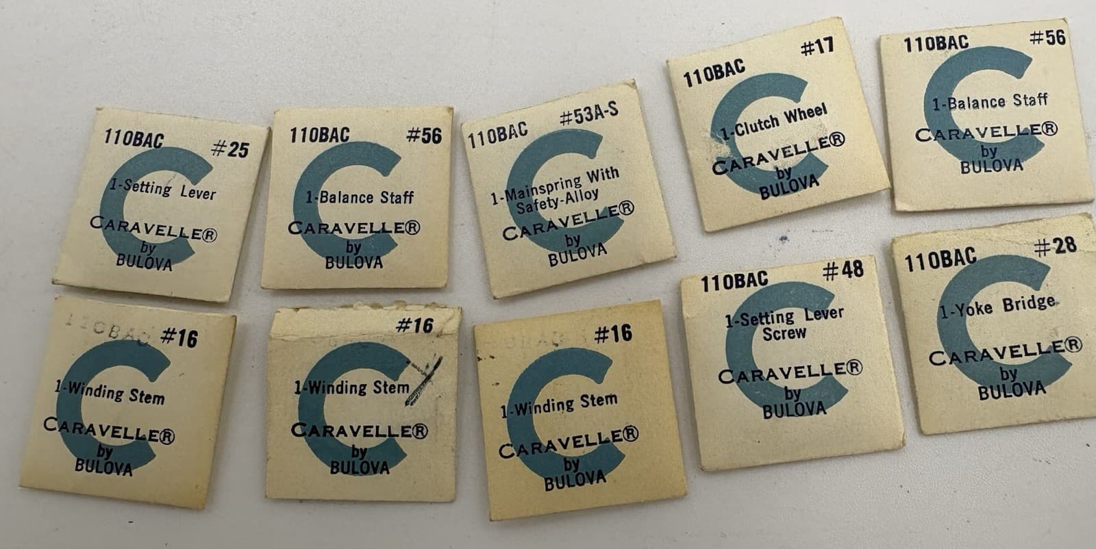 Bulova Caravelle Watch Parts - 110BAC Caliber - See Images - SEALED Packets