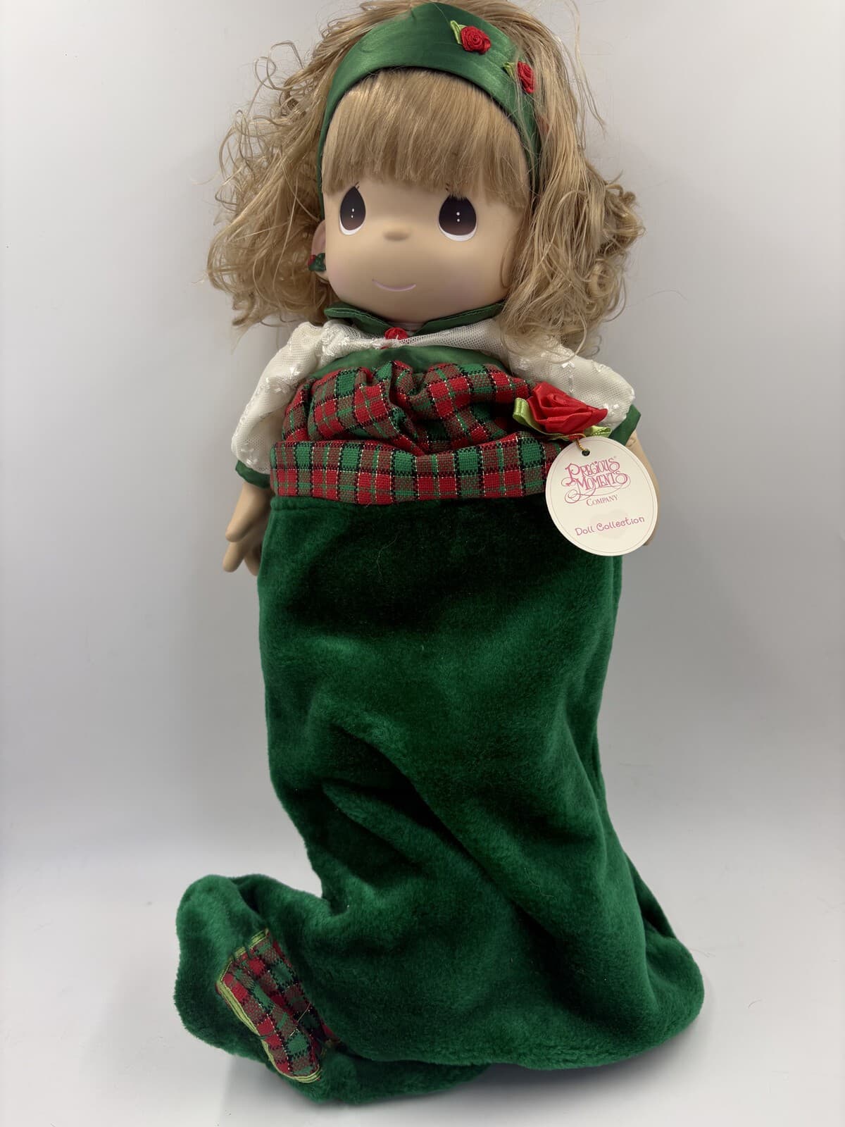 Precious Moments Christmas Carol 16in Stocking Doll 2000 #1091 QVC Tag