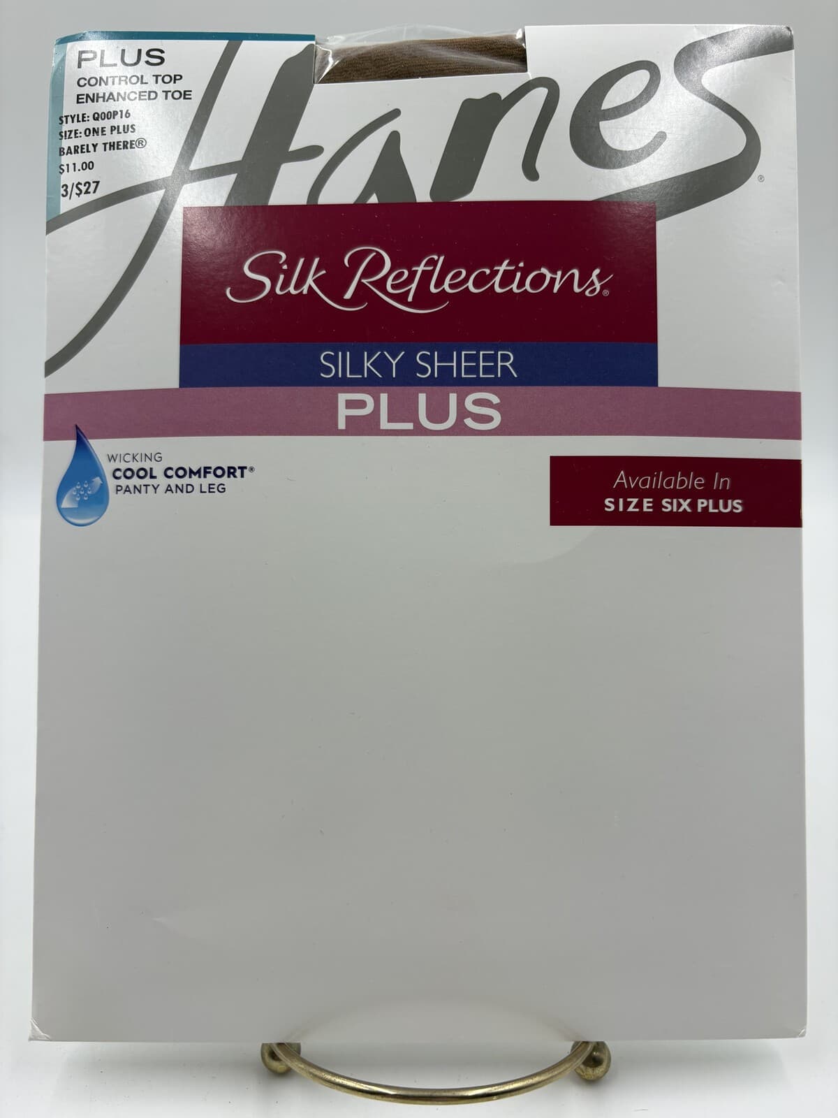 Hanes Silk Reflections Plus Sheer Control Top Pantyhose One Plus Barely There