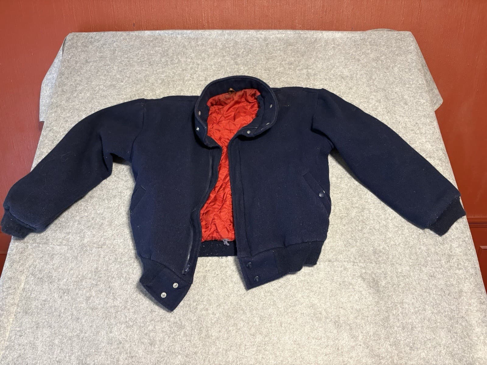 VTG 80s Ricki's Chorus Line Wool Zip Jacket Color Block Medium