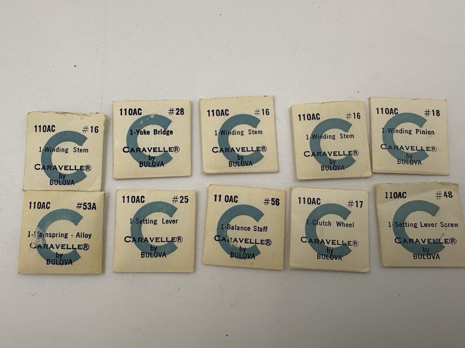Bulova Caravelle Watch Parts - 110AC Caliber - See Images - SEALED Packets