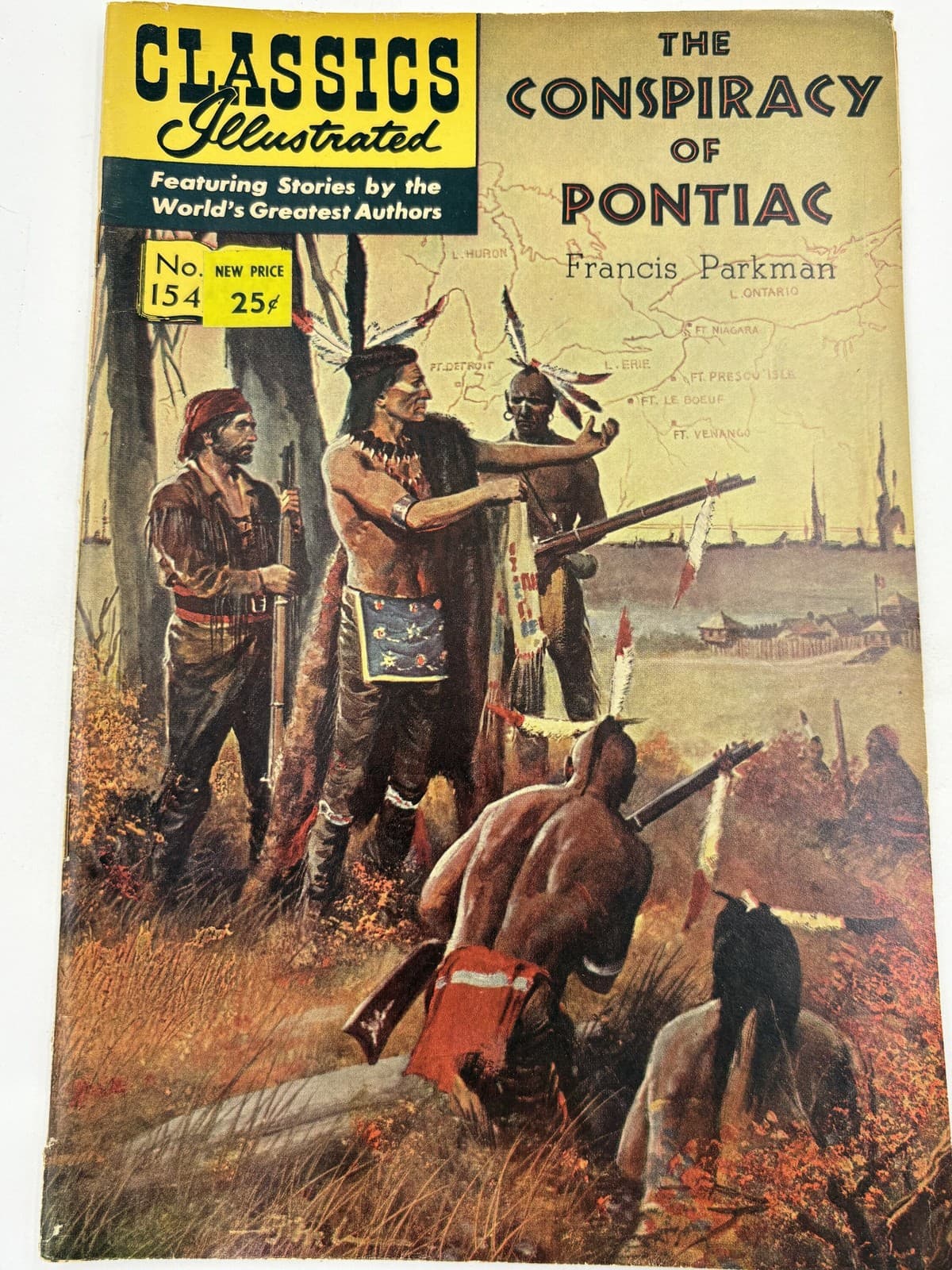 Classics Illustrated #154 The Conspiracy of Pontiac 15c Vintage Comic